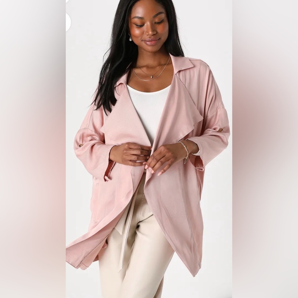 Lulu’s Lucky Break Blush Oversized Jacket Pink Color Size XS